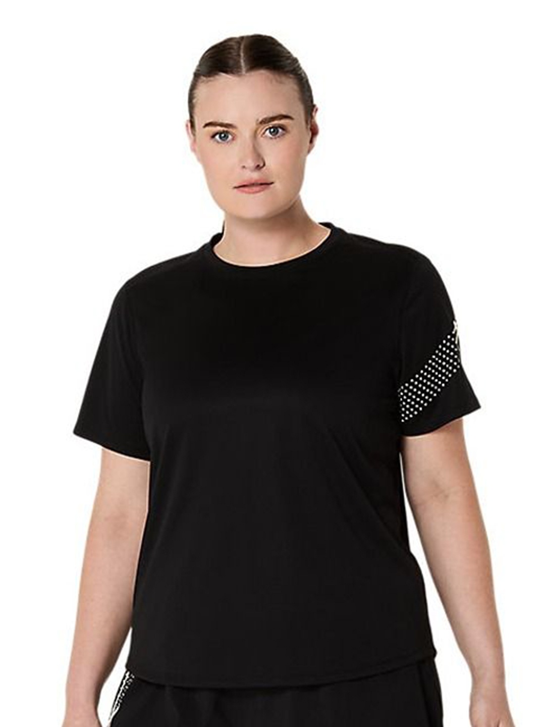 

ASICS Women Solid Round Neck Sports T-shirt, Black