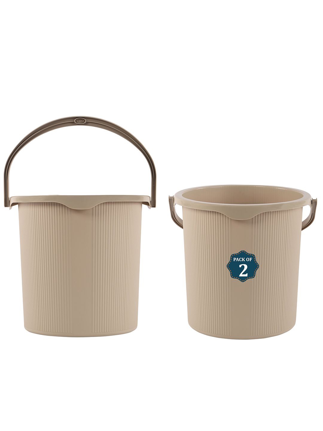 

Kuber Industries Magnite Cream-Coloured 2 Pieces Striped Bucket 25L