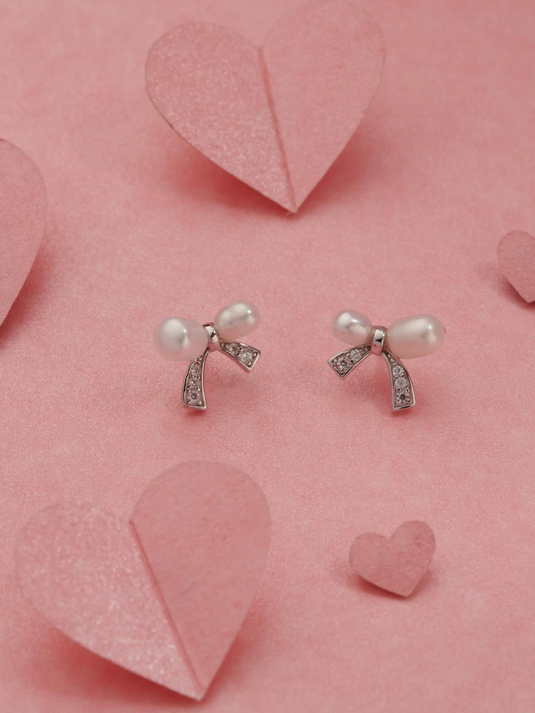 

Gargi by P. N. Gadgil & Sons 925 Sterling Silver Artificial Stones Studded & Beaded Studs