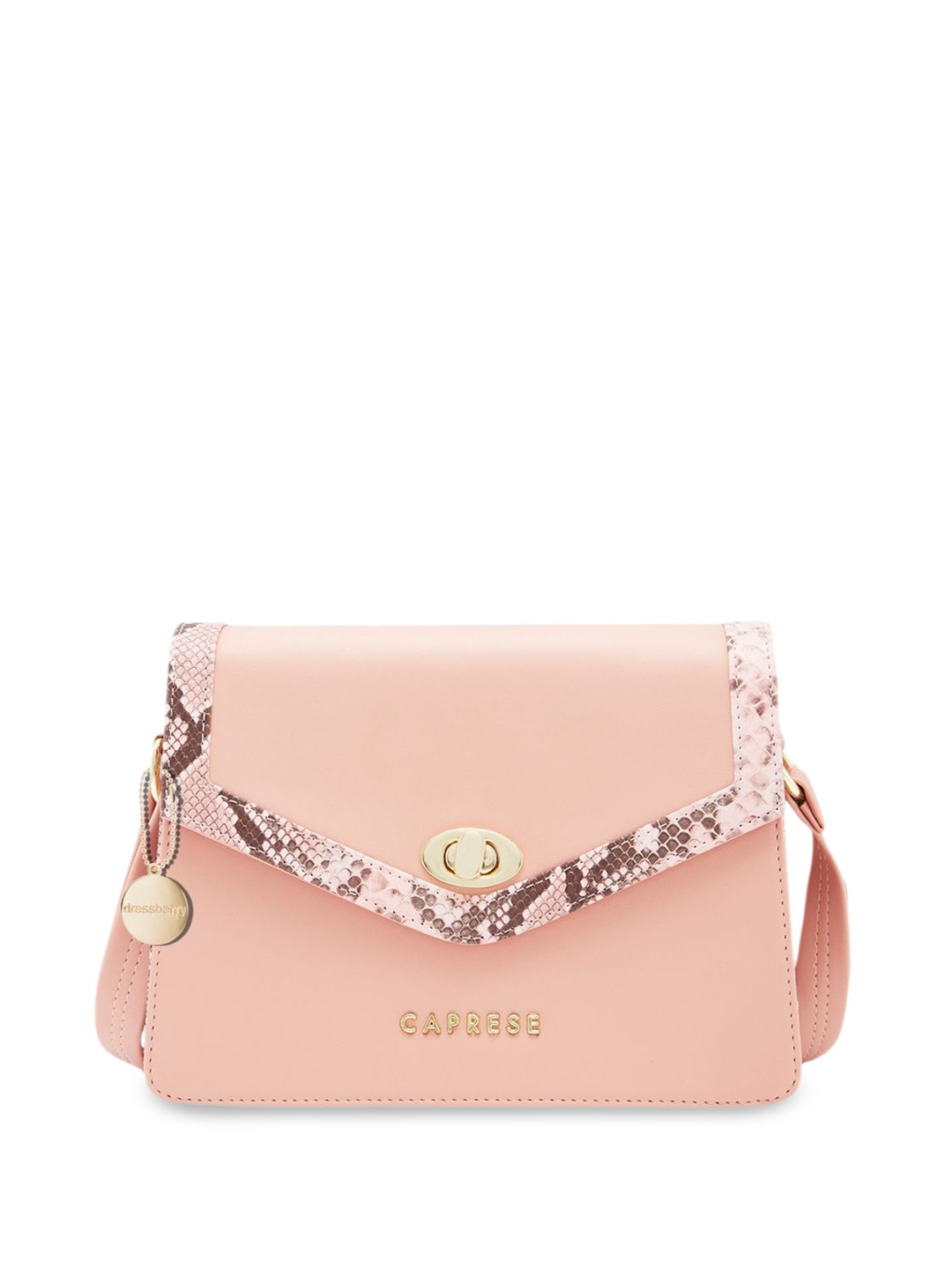 

DressBerry X CAPRESE Structured Sling Bag with Tasselled, Pink