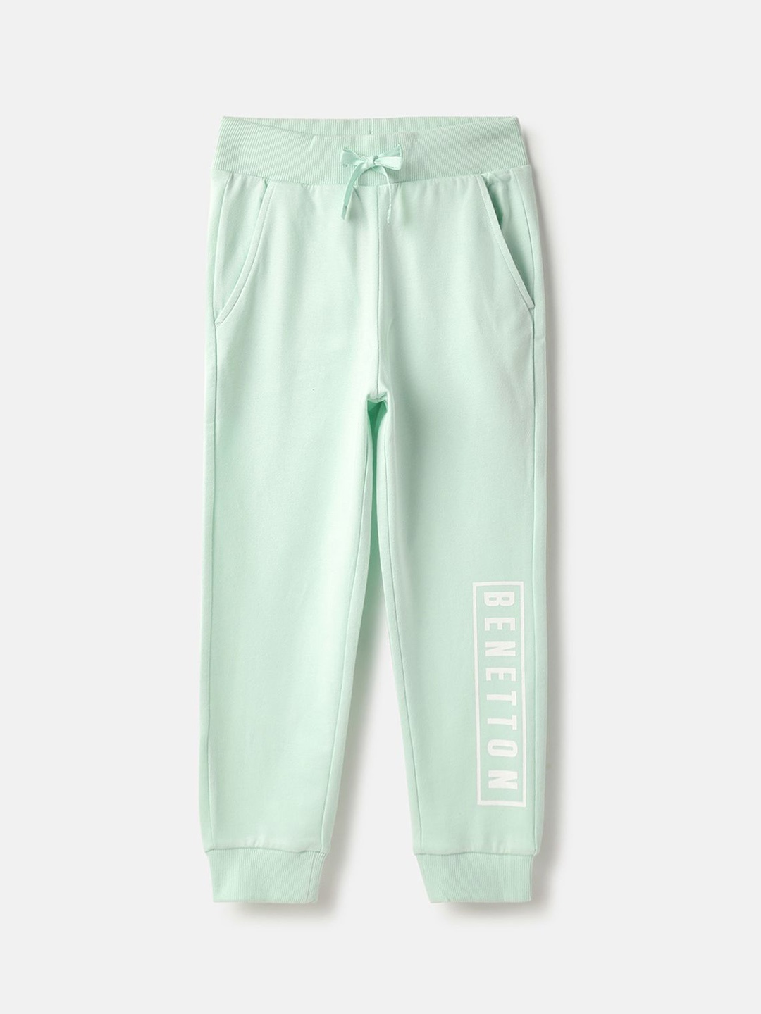 

United Colors of Benetton Boys Printed Pure Cotton Joggers, Green