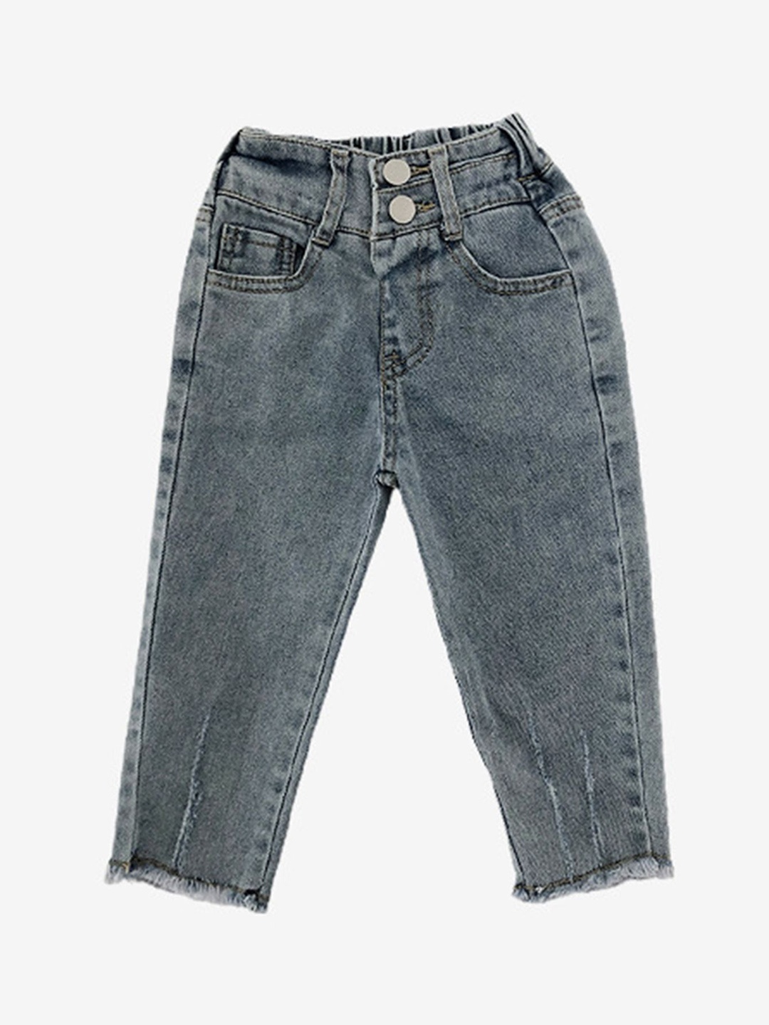 

LULU & SKY Girls Tapered Fit Low Distress Heavy Fade Jeans, Blue
