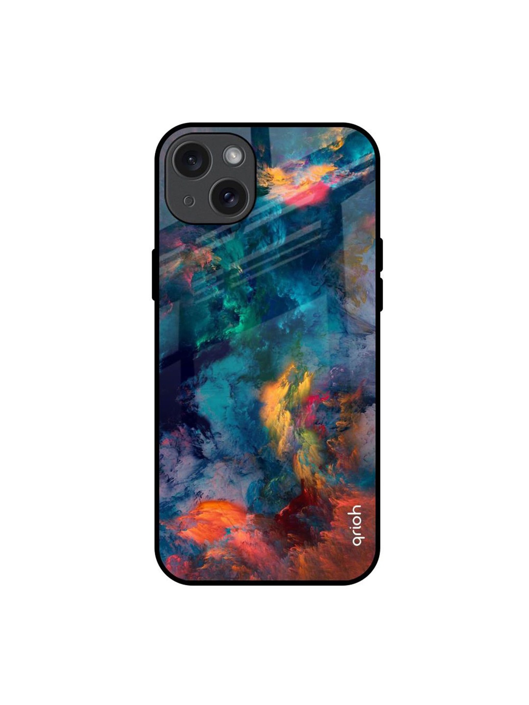 

QRIOH Cloudburst Printed iPhone 15 Plus Back Case, Blue