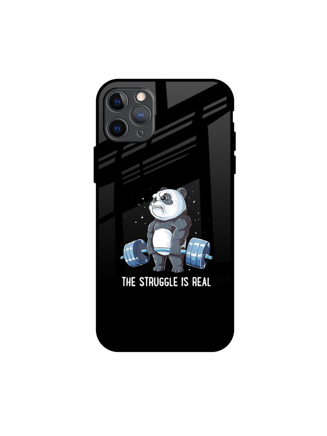 

QRIOH Real Struggle Real Printed iPhone 11 Pro Max Back Case, Black