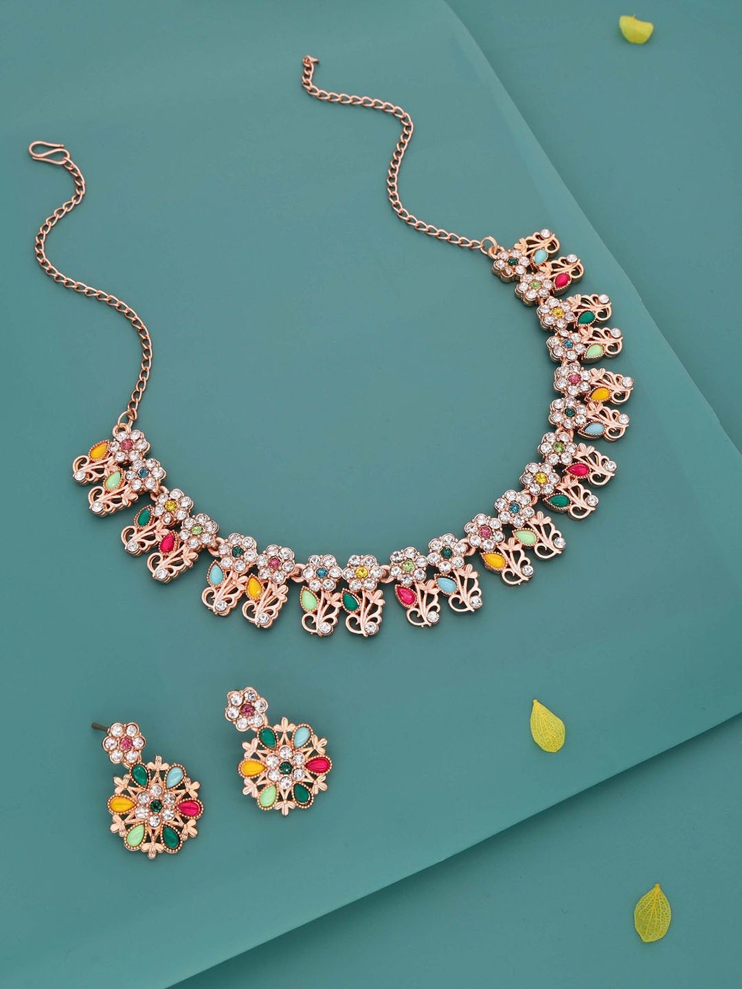 

Lyriss Gold-Plated American Diamond Studded Jewellery Set