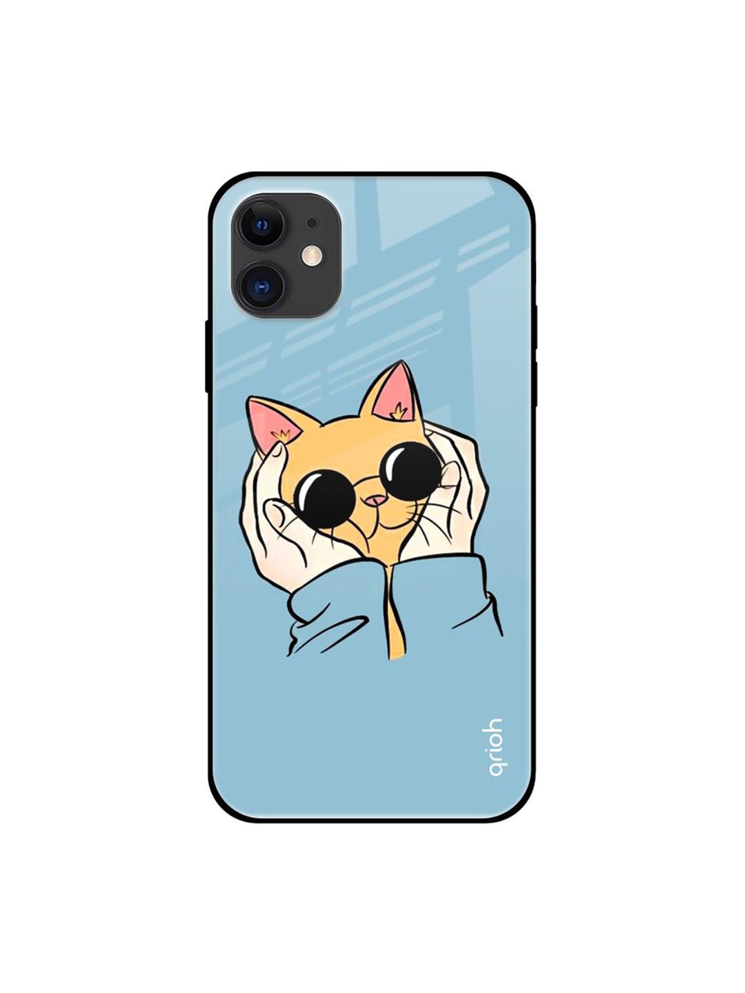 

QRIOH Quirky Printed iPhone 12 Back Case Mobile Accessories, Blue