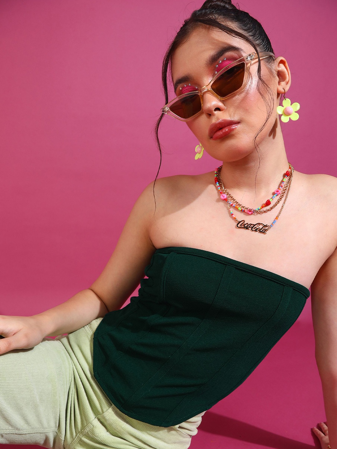 

DressBerry Tube Crop Top, Green