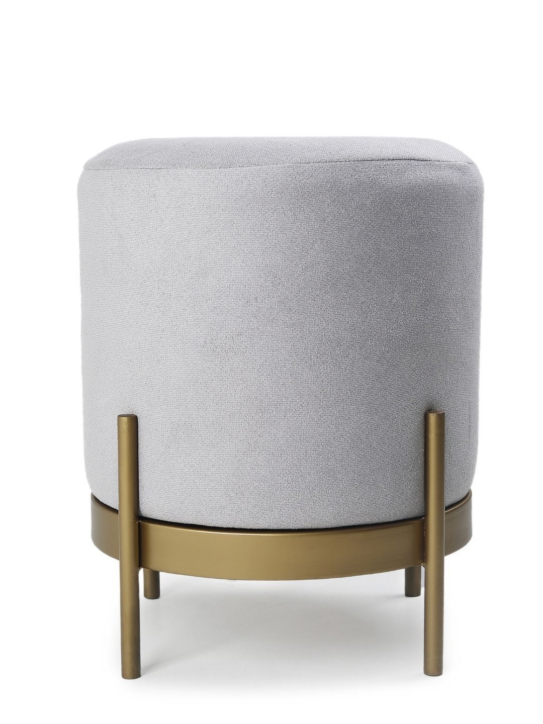 

Blck Homes Grey & Gold Cylindrical With Storage Austin Pouffe Ottoman
