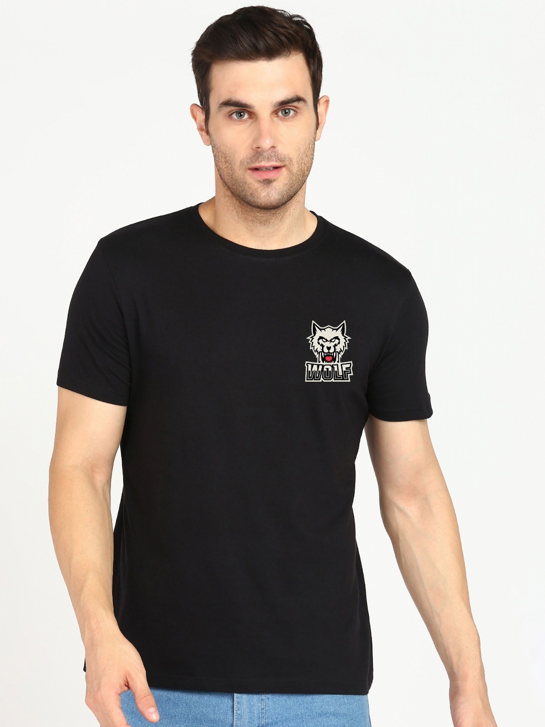 

Moda Rapido Men Graphic Printed Round Neck Cotton Slim Fit T-shirt, Black