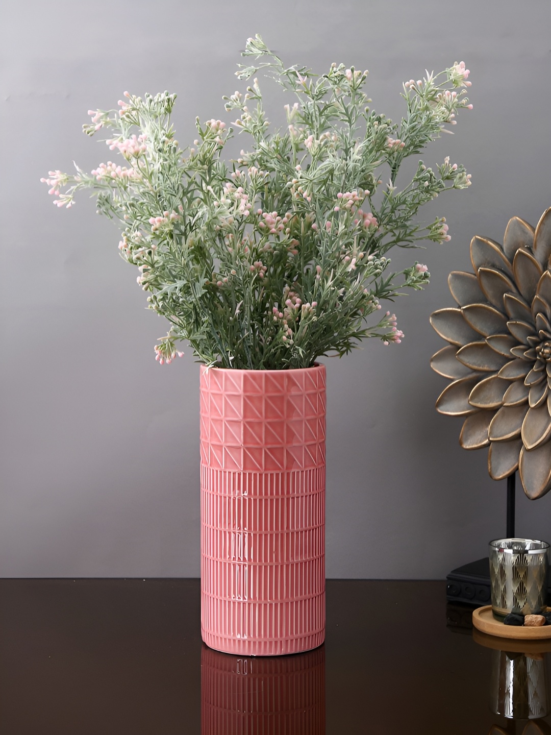 

Myntra Elegant Homes Pink And Green 2 Pieces Artificial Flowers