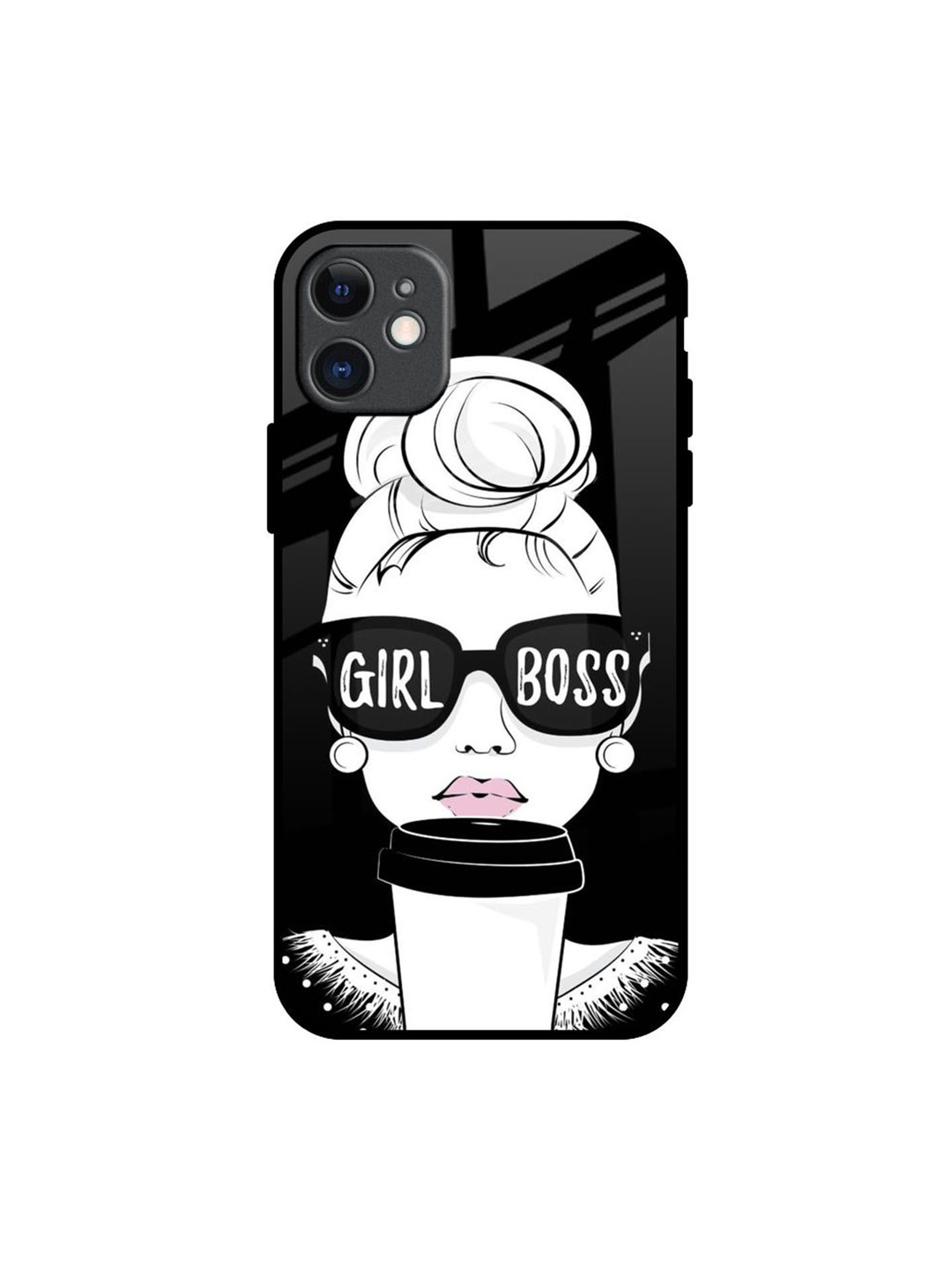 

QRIOH Girl Boss Printed iPhone 11 Back Case, White