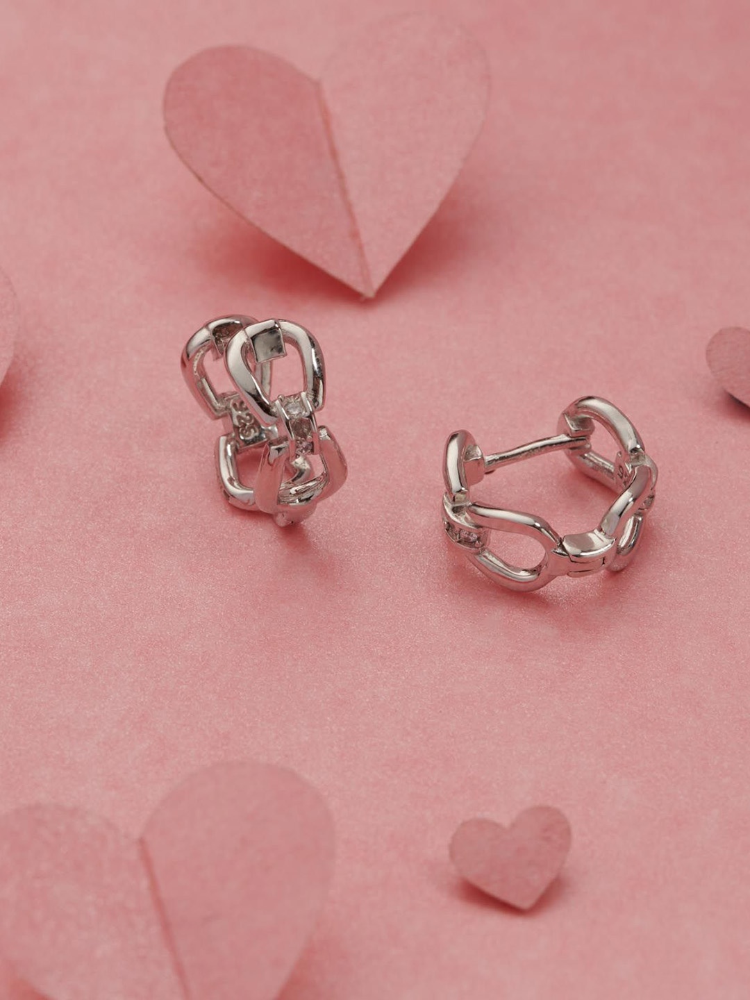 

Gargi by P. N. Gadgil & Sons 92.5 Sterling Silver Contemporary Hoop Earrings