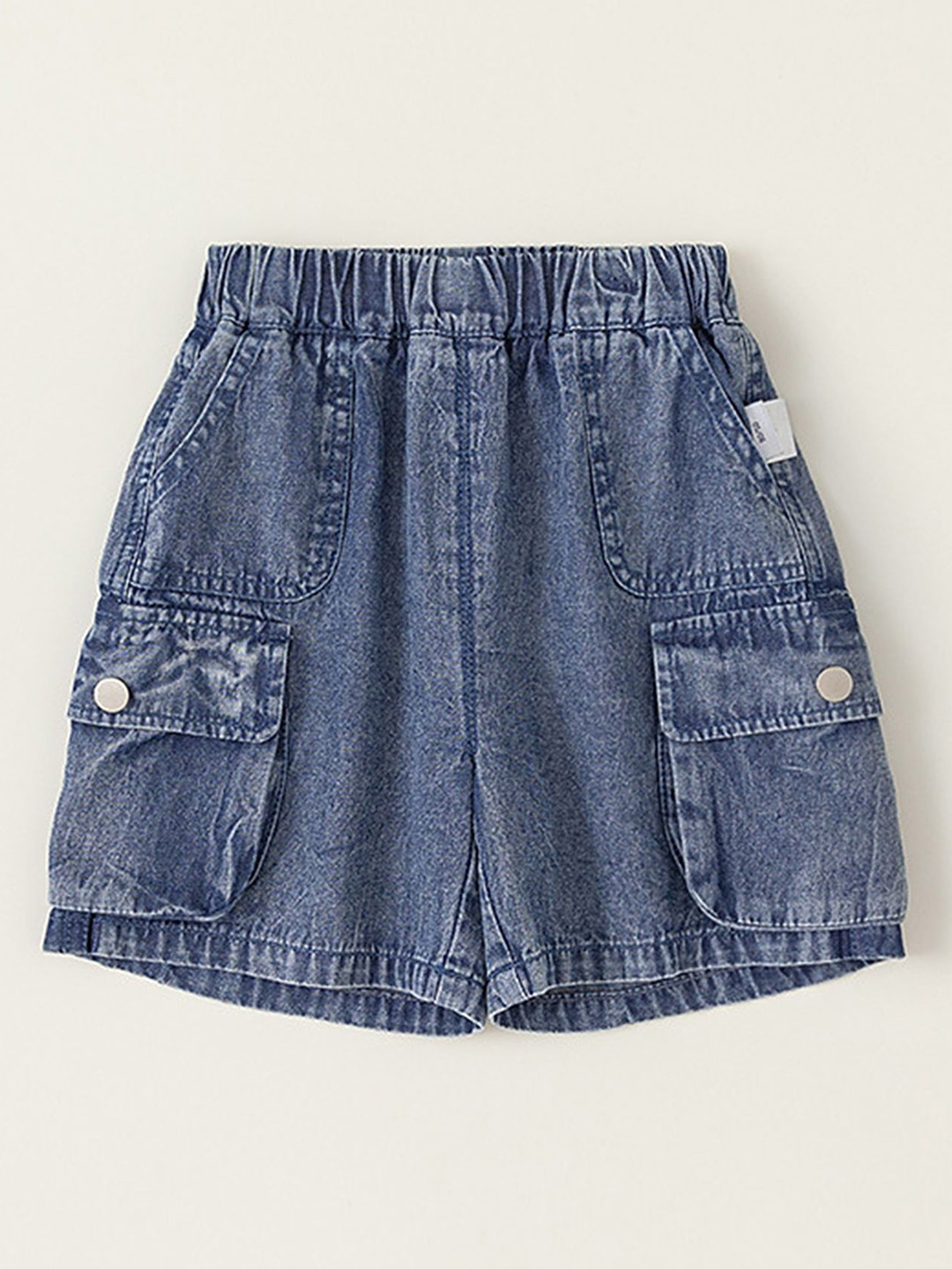 

LULU & SKY Girls High-Rise Cargo Shorts, Blue