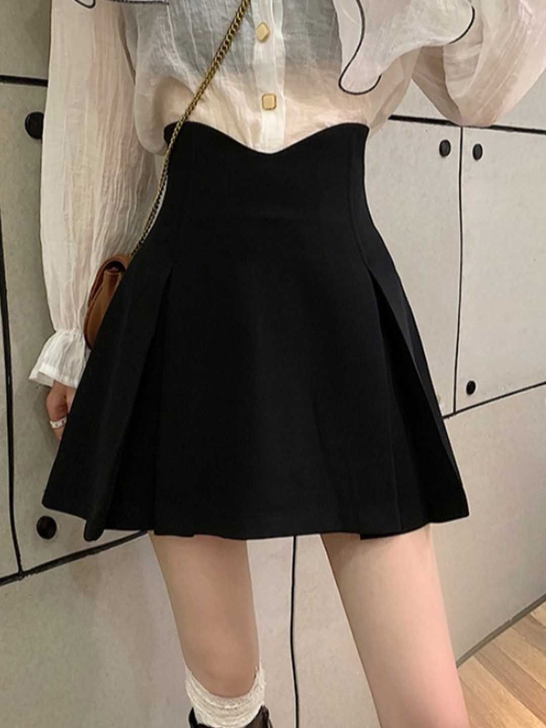 

StyleCast A-Line Above Knee Skirt, Black