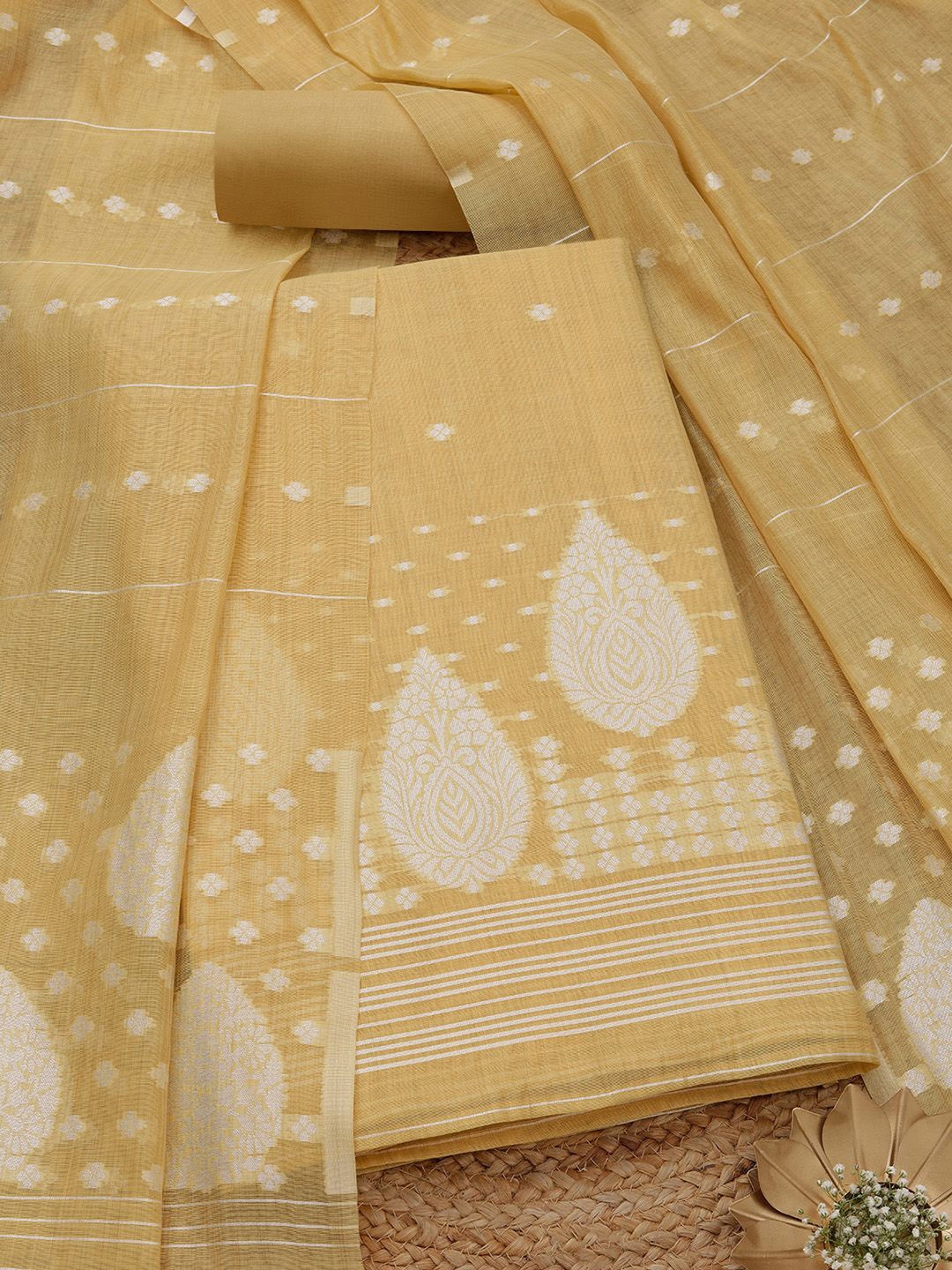 

Soch Ethnic Motifs Woven Design Unstitched Dress Material, Yellow