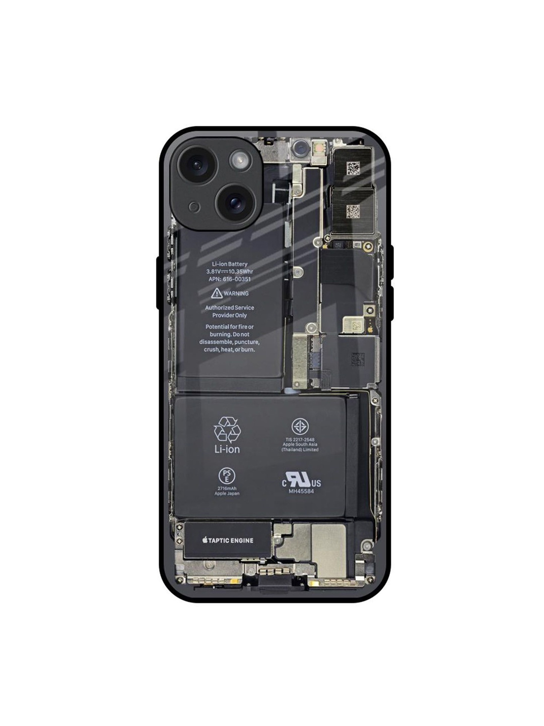 

QRIOH Skeleton Inside Printed iPhone 15 Plus Back Case, Grey