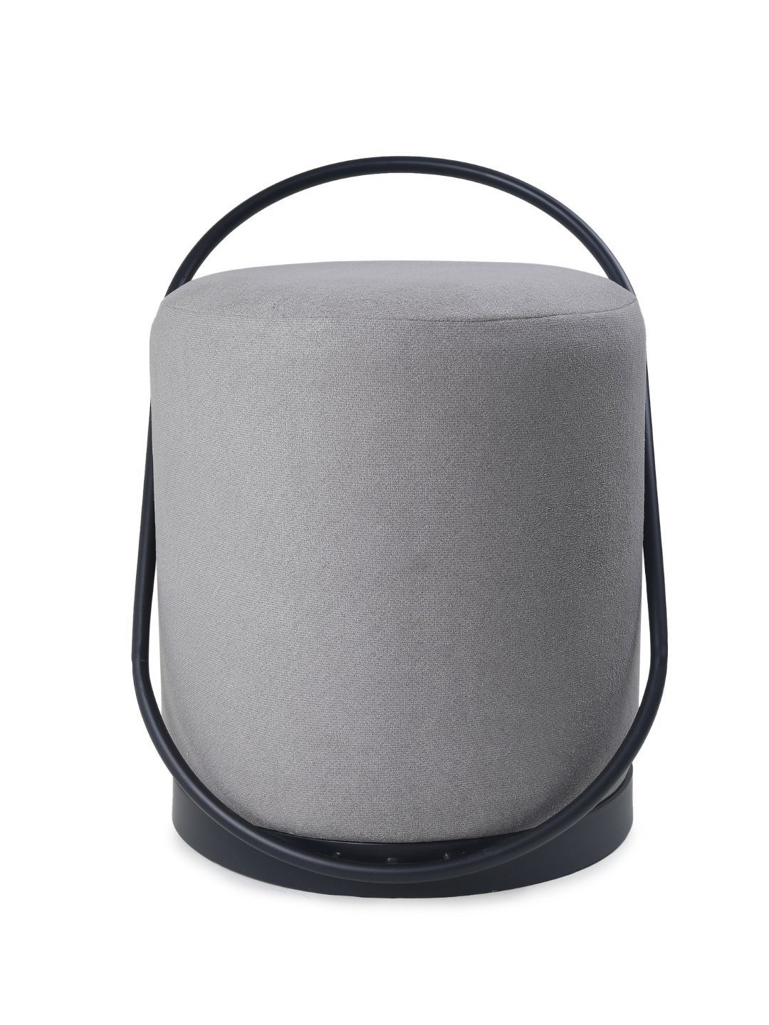 

Blck Homes Grey & Black Bennett Pouffe Cylindrical Ottoman