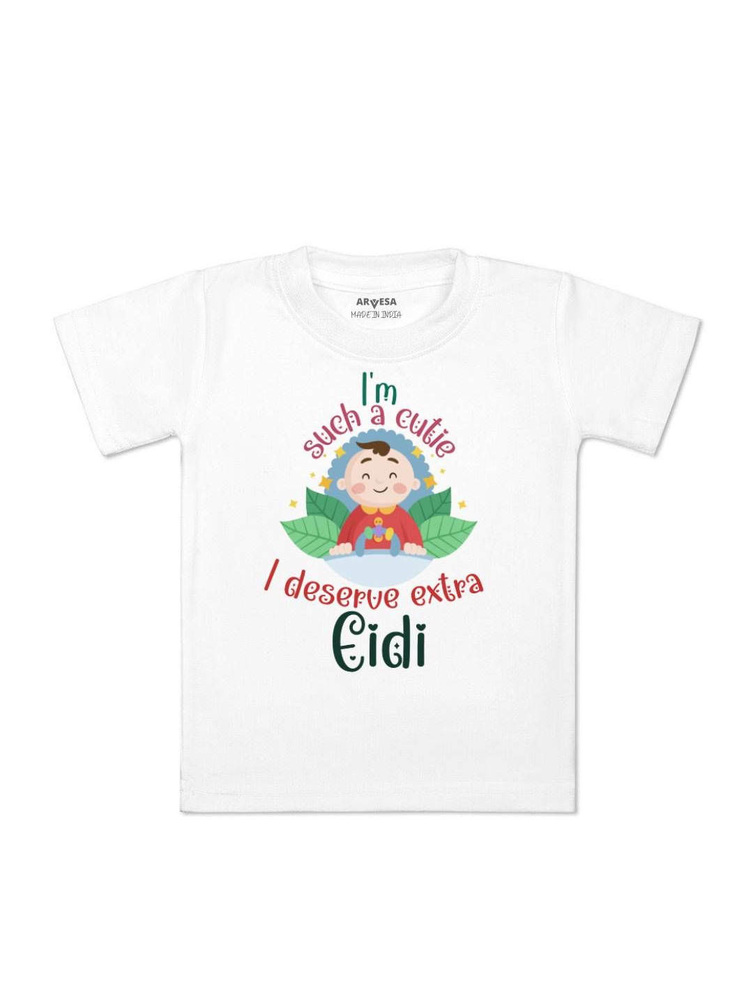 

Arvesa Deserve Extra Eidi Printed Regular Fit Tshirt, White