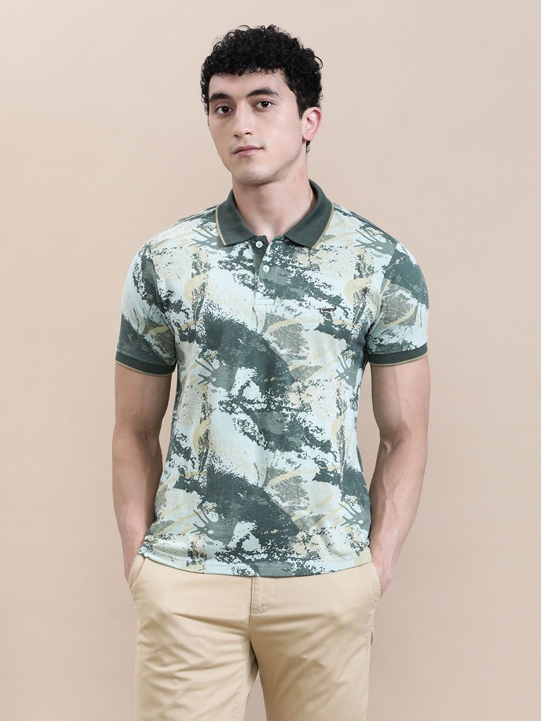 

Crocodile Men Slim Fit AOP T-Shirt, Green