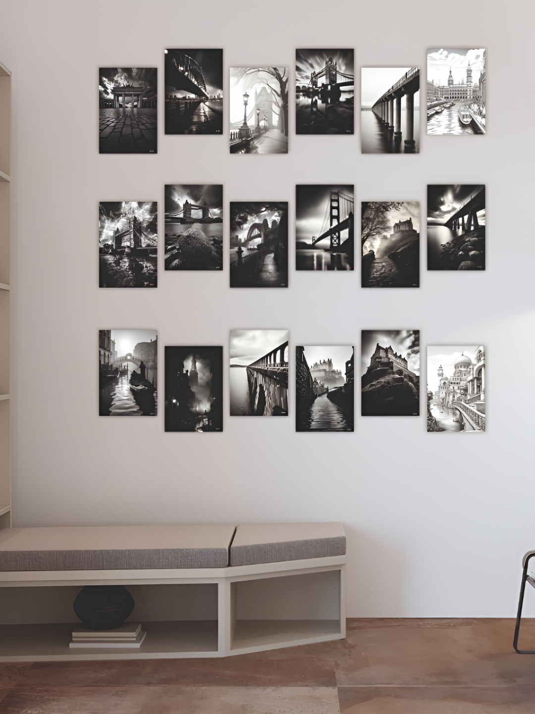 

CVANU White And Black 27 Piece Abstract Paper Wall Poster