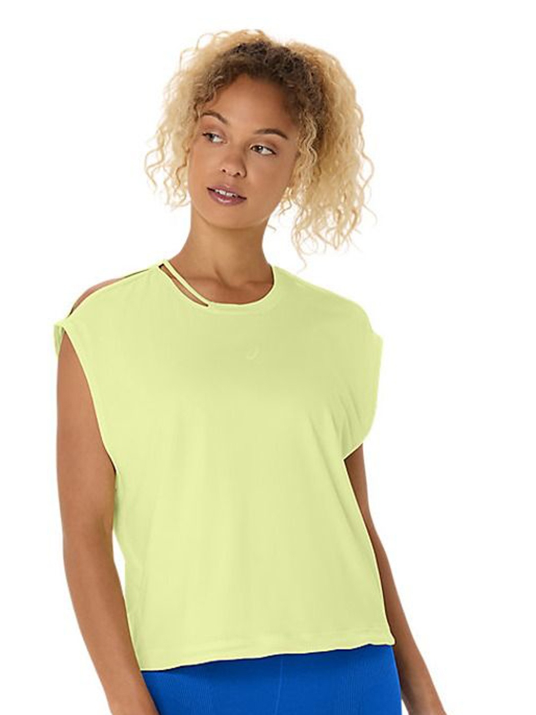 

ASICS Women Solid Round Neck T-shirt, Yellow