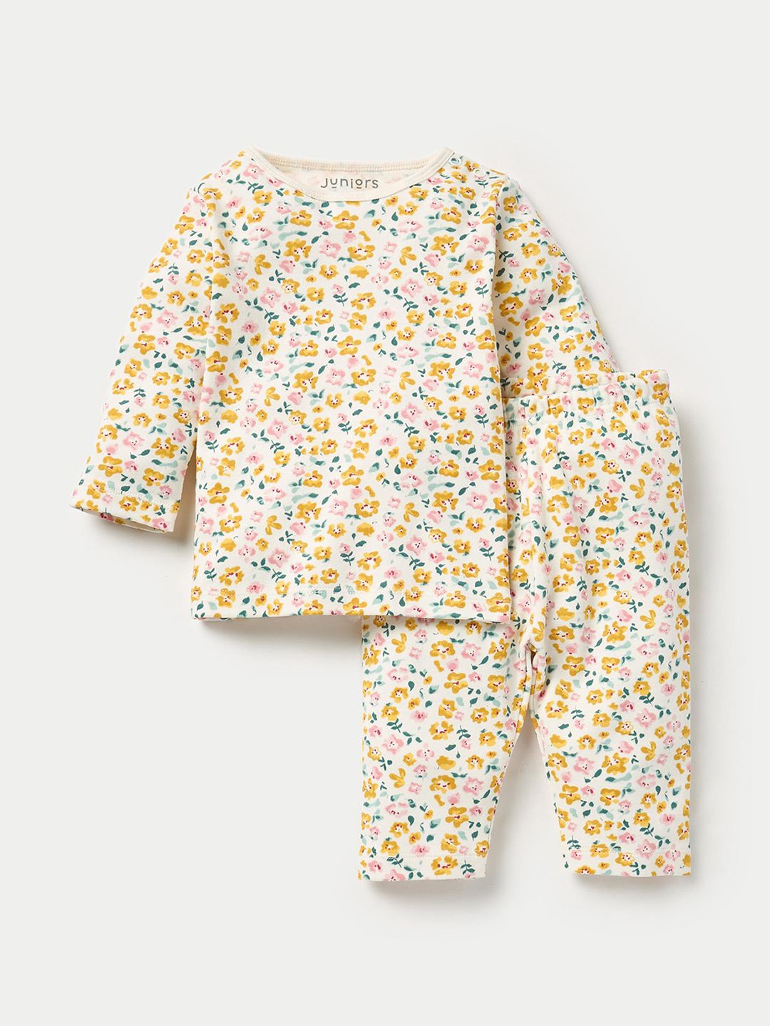 

Juniors by Babyshop Girls Printed T-shirt with Pyjamas, Cream