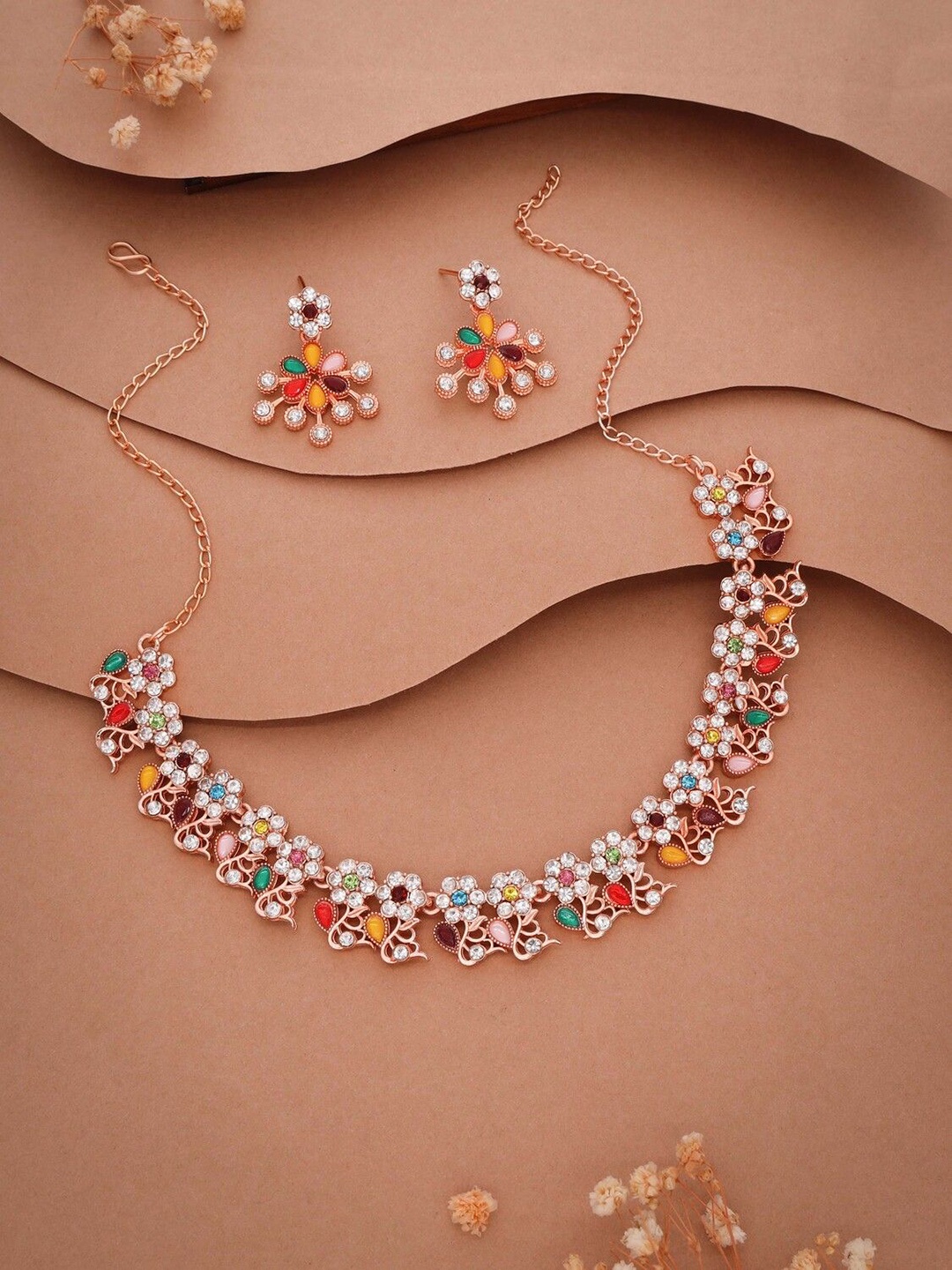 

Lyriss Gold-Plated American Diamond Studded Jewellery Set