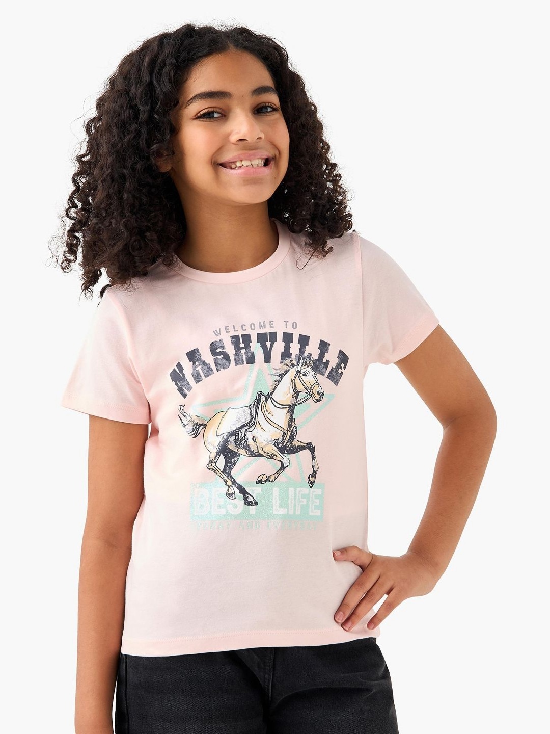 

Juniors by Babyshop Girls Printed T-shirt, Pink