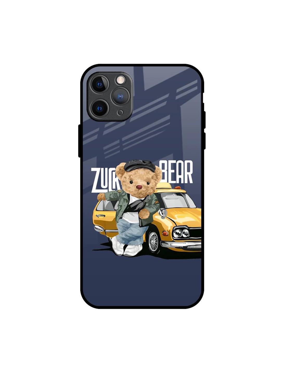 

QRIOH Adventurous Bear Printed iPhone 11 Pro Max Back Case, Blue