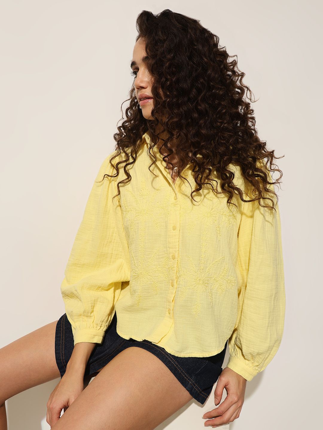 

ONLY Women Opaque Casual Shirt, Yellow