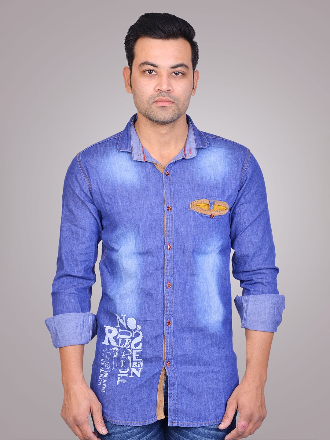 

LA MILANO Men Slim Fit Opaque Casual Shirt, Navy blue