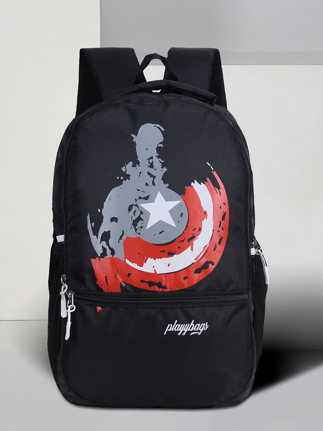 

PLAYYBAGS Unisex Brand Logo Graphic Printed Backpack, Black