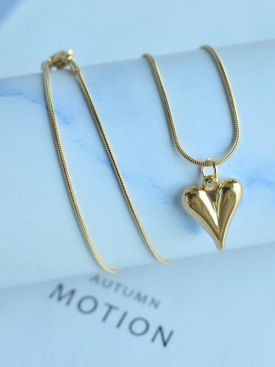 

DIVASTRI Gold-Plated Heart Shaped Pendants With Chains