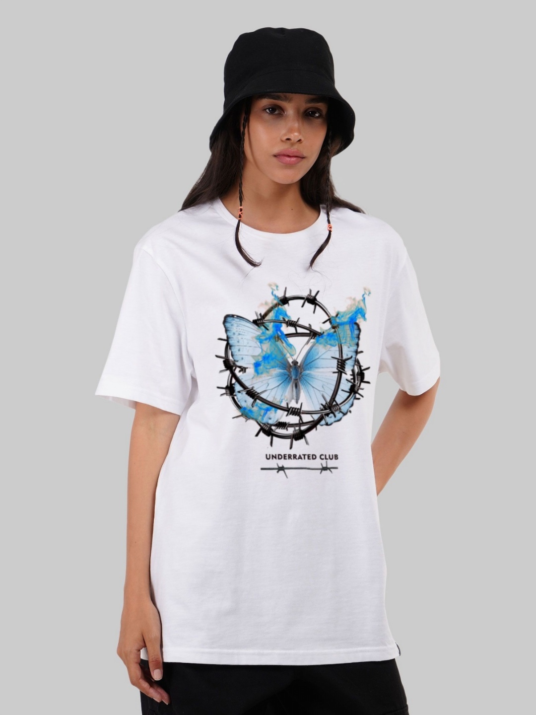 

Underrated Club Women Printed Round Neck Bio Finish T-Shirt, White