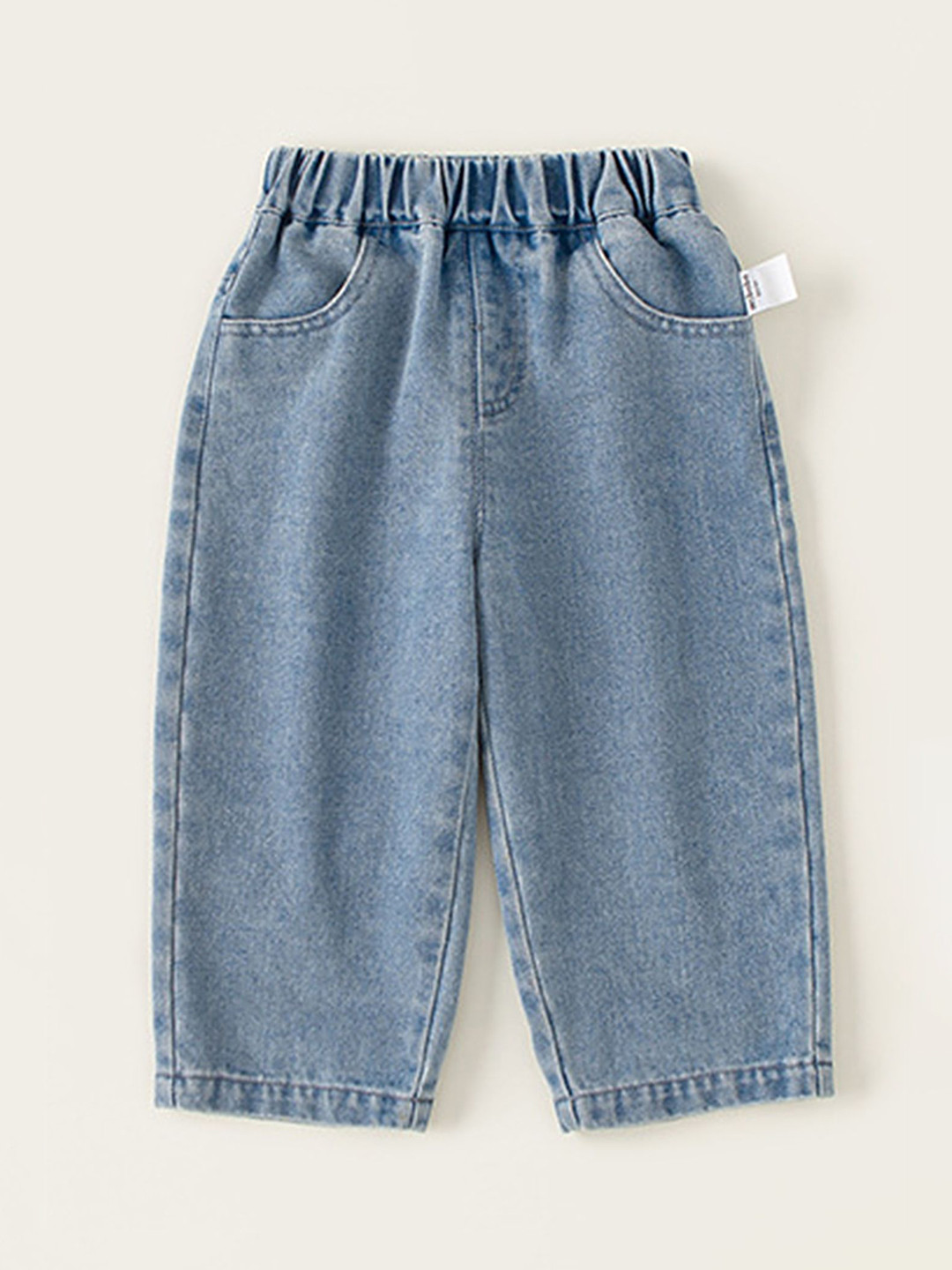 

LULU & SKY Girls Straight Fit High-Rise Heavy Fade Jeans, Blue