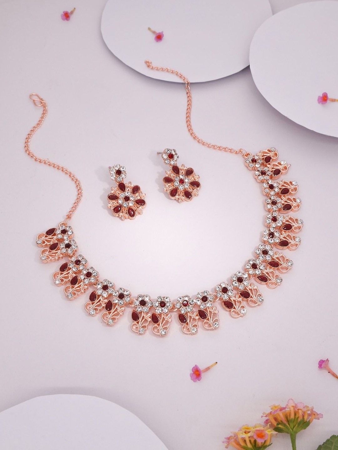 

Lyriss Gold-Plated American Diamond Studded Jewellery Set