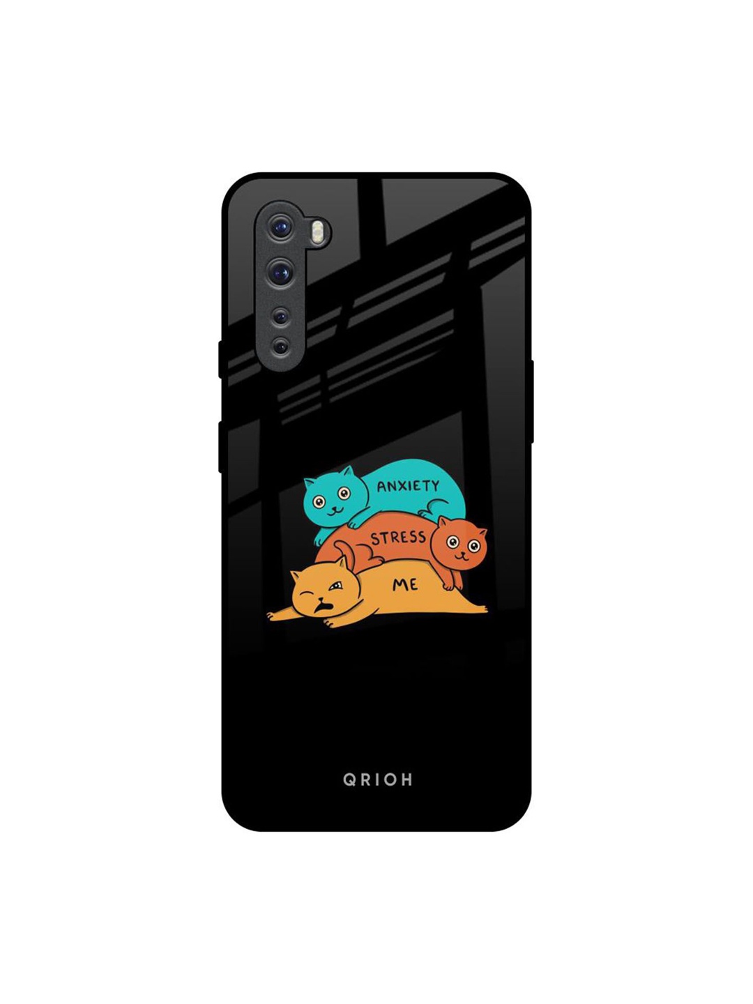 

QRIOH Anxiety Stress Real Printed OnePlus Nord Back Case, Black
