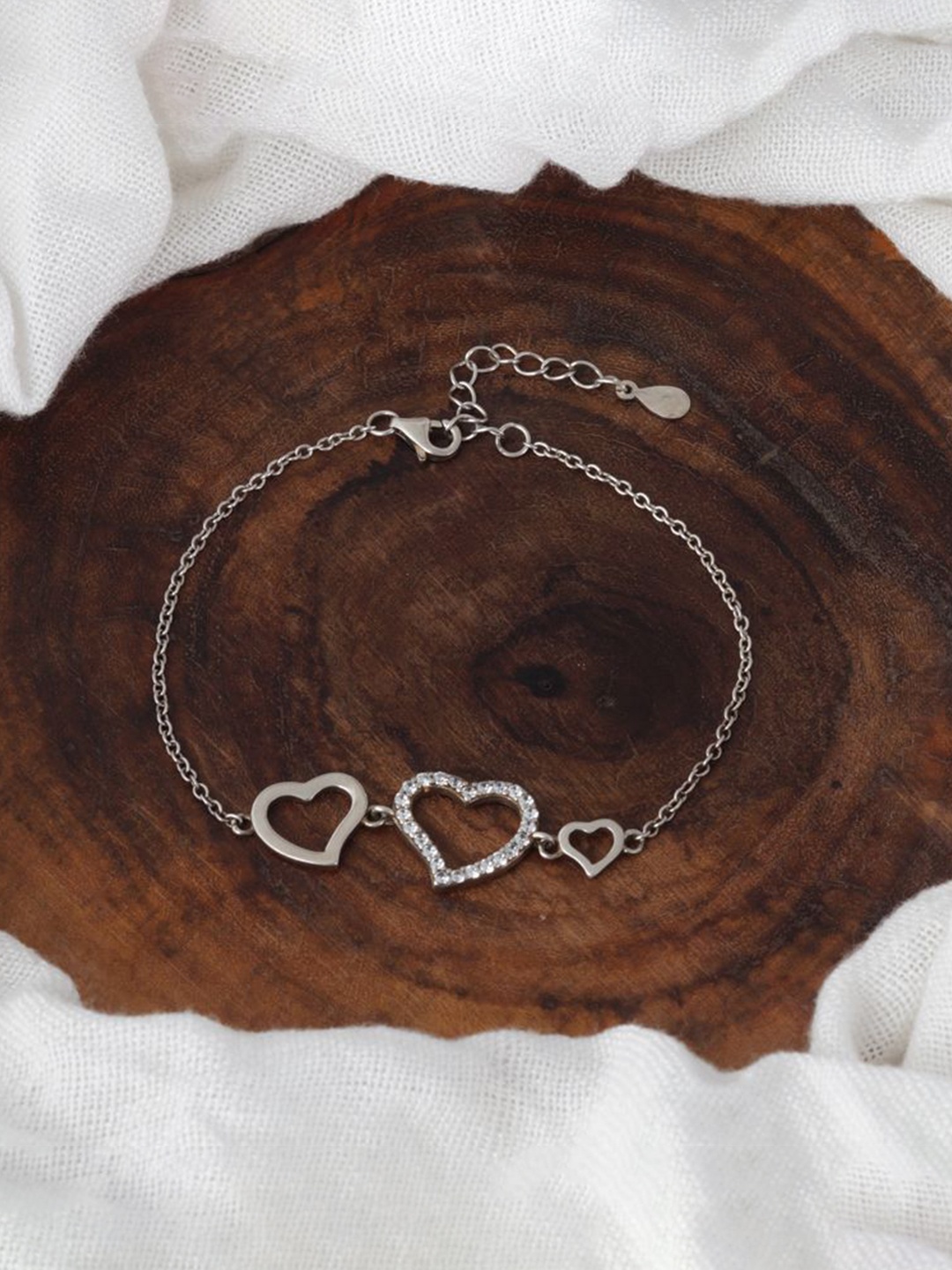 

Tuanz Silver Jewelry Women Sterling Silver Rhodium-Plated Link Bracelet