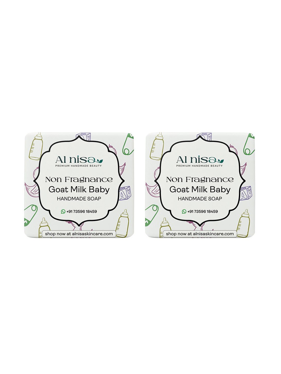 

Al Nisa Set Of 2 Goat Milk Baby Handmade Soap- 100 g Each, White