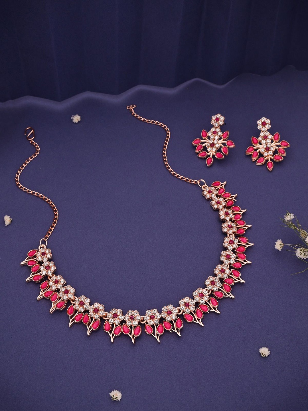 

Lyriss Gold-Plated American Diamond Studded Jewellery Set
