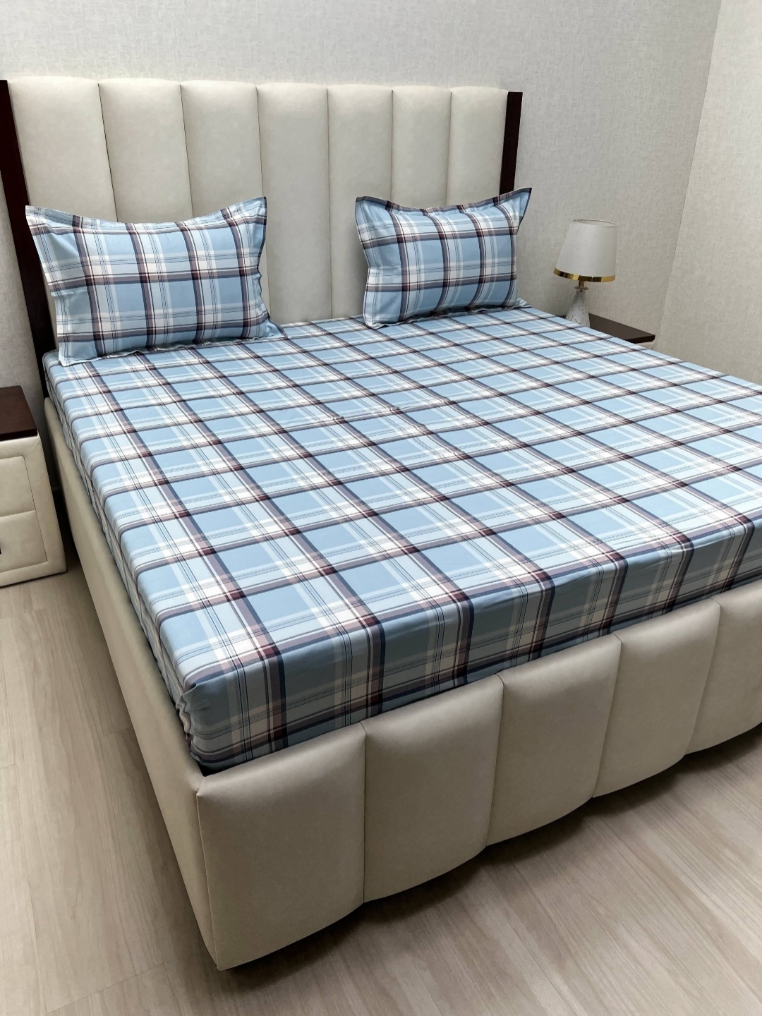 

Pure Decor Velar Blue Printed Pure Cotton 230TC King Bedsheet Sets 2.74 m x 3.04 m