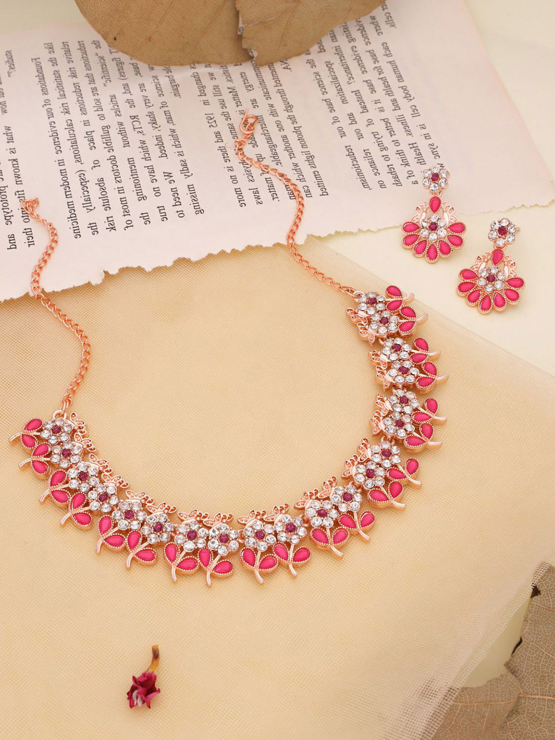 

Lyriss Gold-Plated American Diamond Studded Jewellery Set