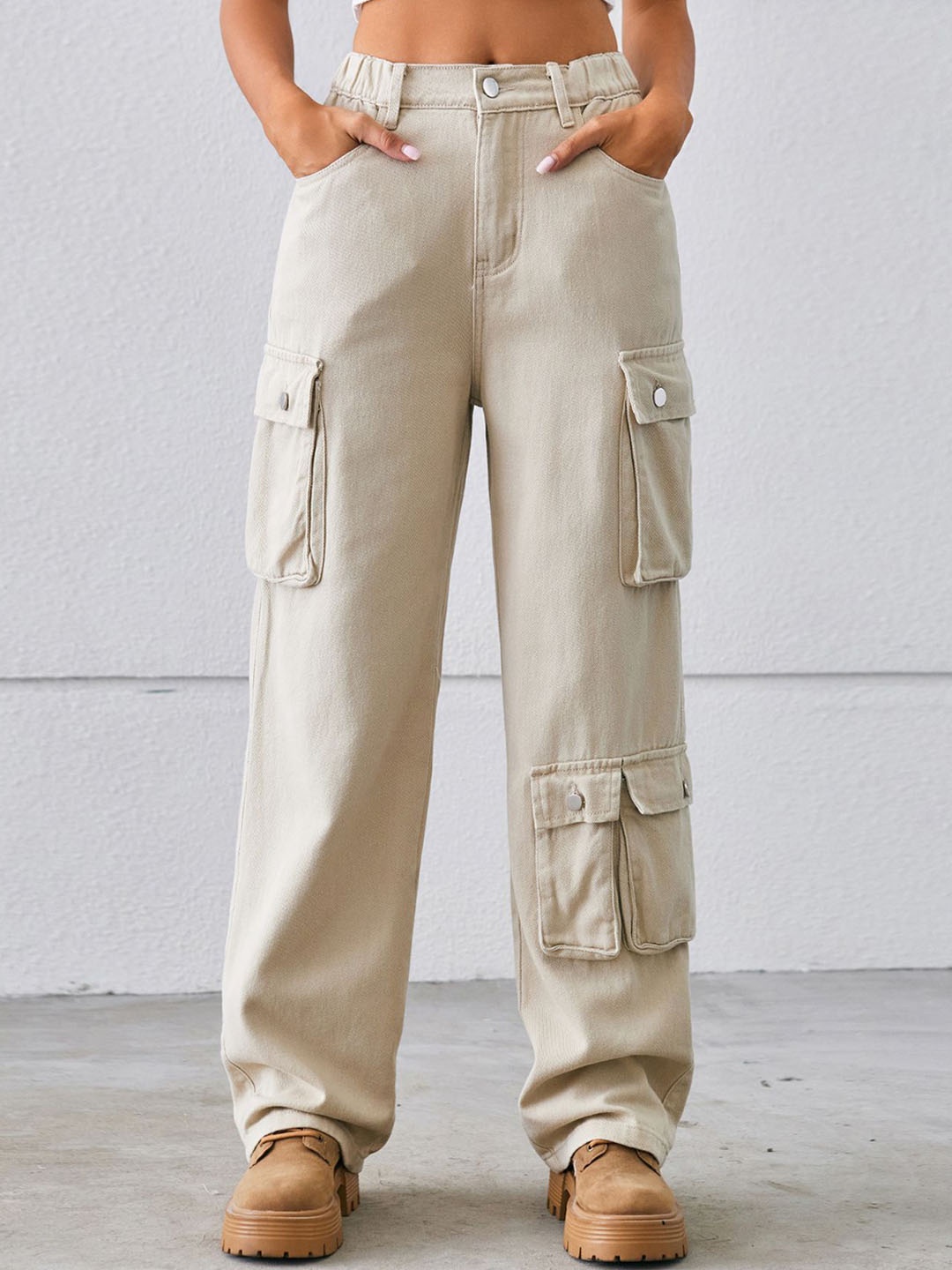 

StyleCast Women Cargos Trousers, Cream