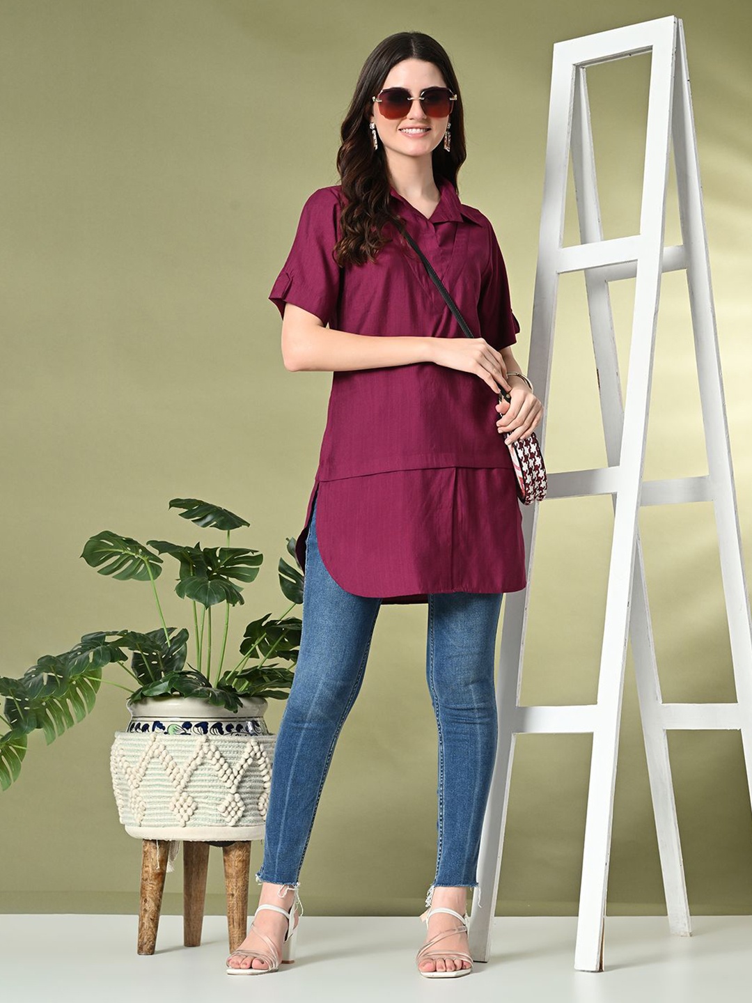 

KALINI Longline Top, Magenta