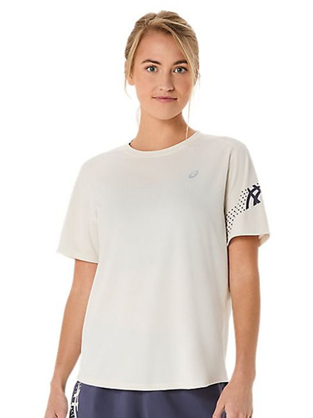 

ASICS Women Solid Round Neck Running Sports T-shirt, White