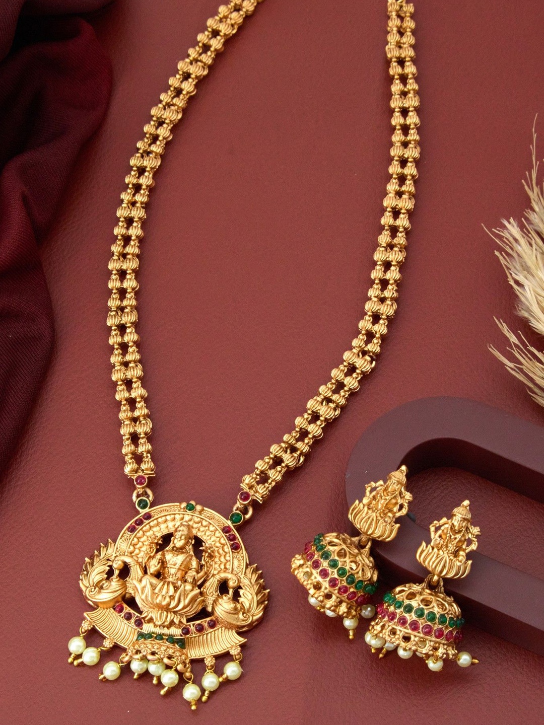 

ROFARWORD Gold Plated Artificial Beaded Jewellery Set