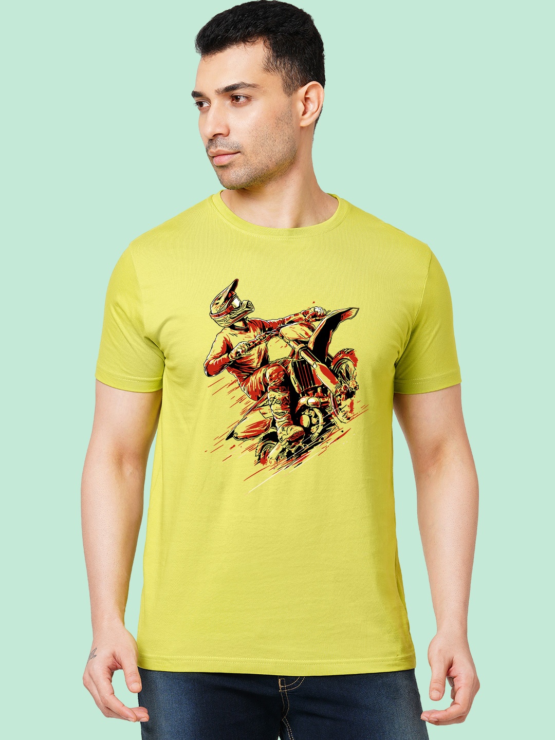 

Wear Your Opinion Men Graphic Printed Round Neck Cotton T-shirt, Yellow