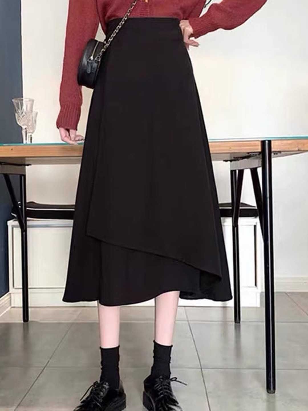 

StyleCast A-Line Midi Skirt, Black