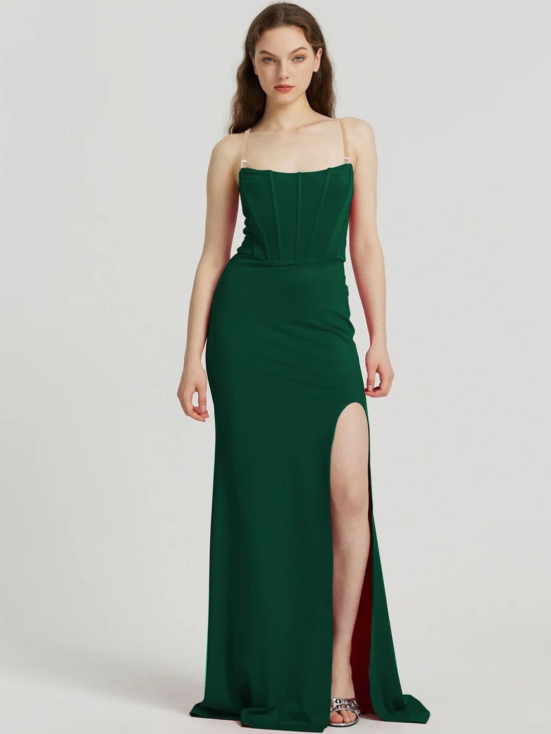 

Moda Rapido Crepe Bodycon Maxi Dress, Green