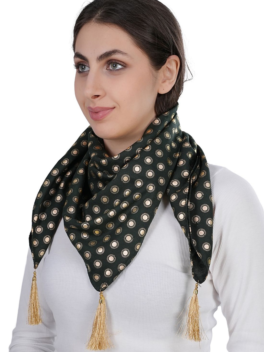 

TEEMOODS Women Printed Scarf, Green